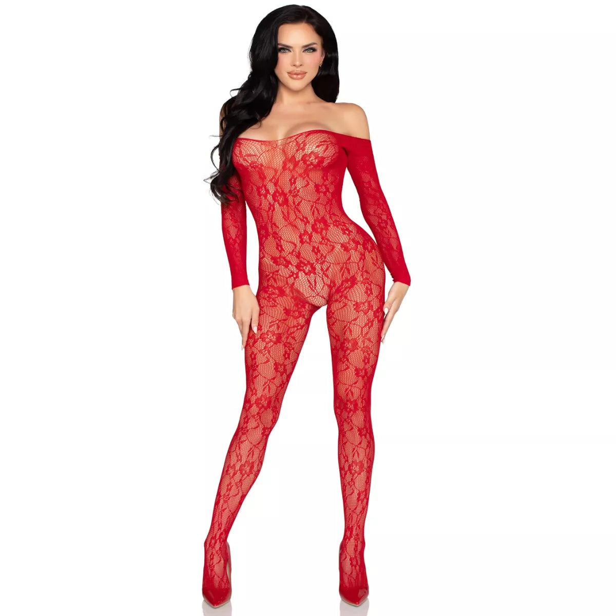 Leg Avenue - Lace Bodystocking - Red