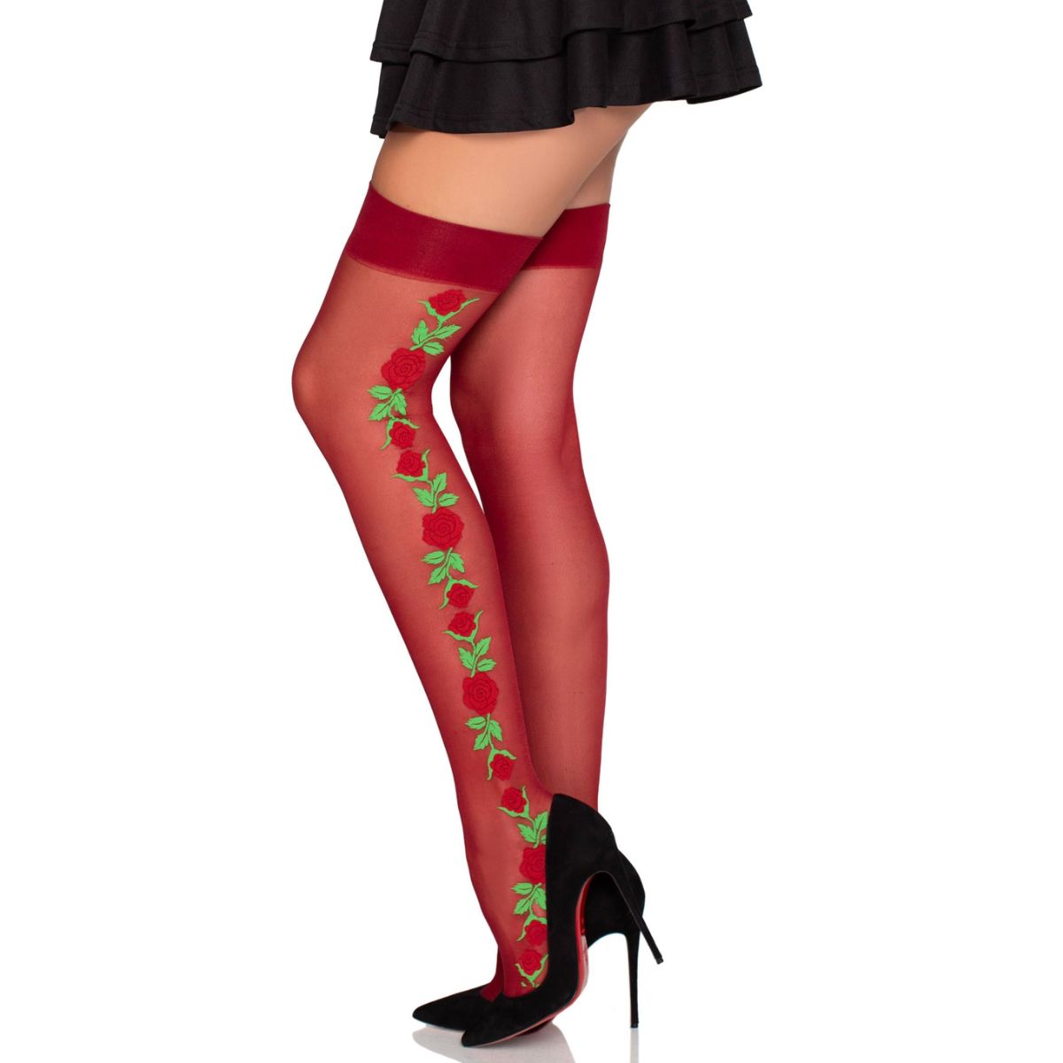 Thigh Highs with Roses | Leg Avenue