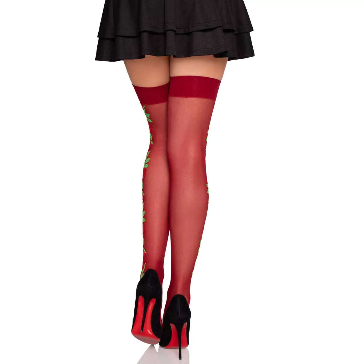 Leg Avenue - Thigh Highs with Roses - Red