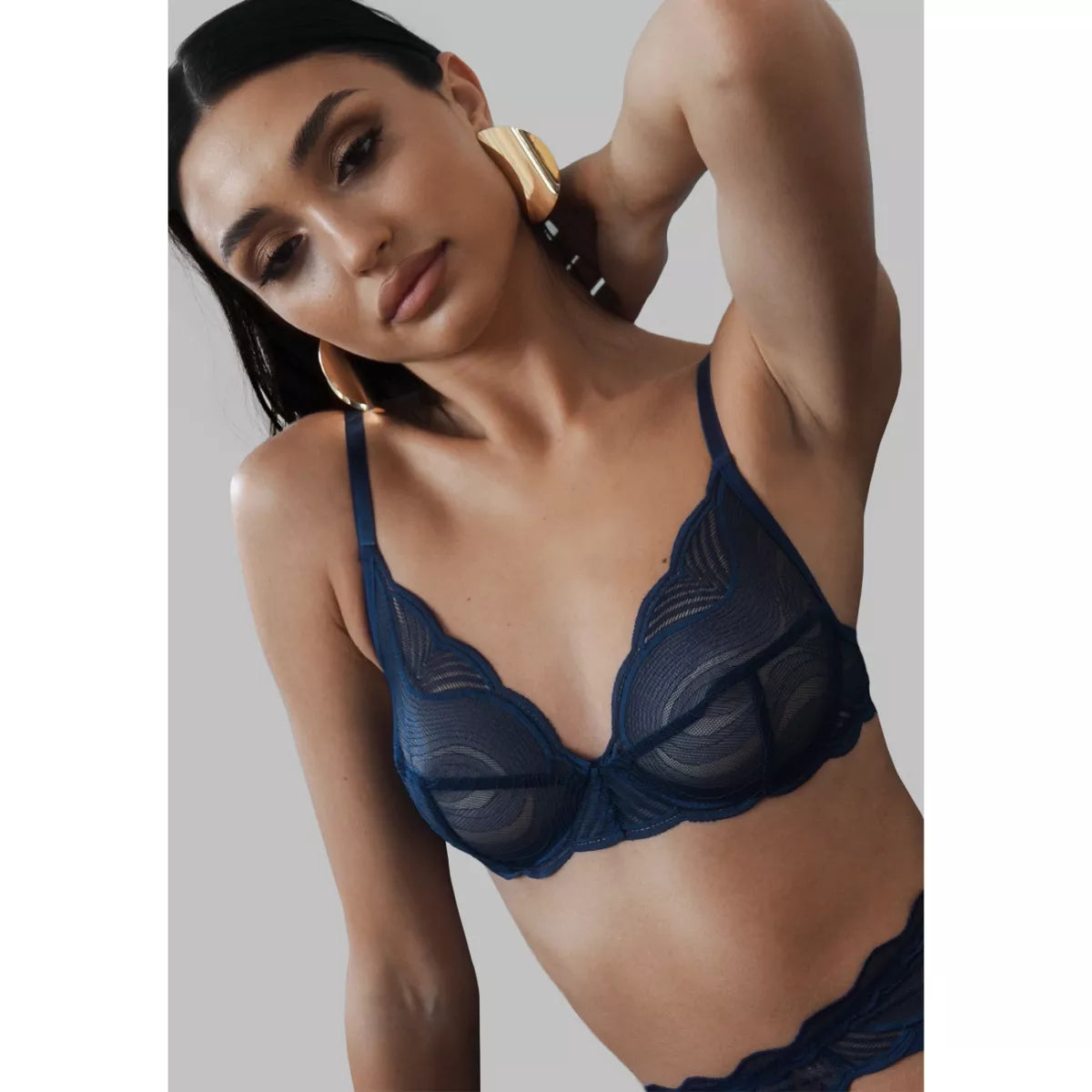 Obsessive - Nightly Lingerie Set 3-pcs - Blue