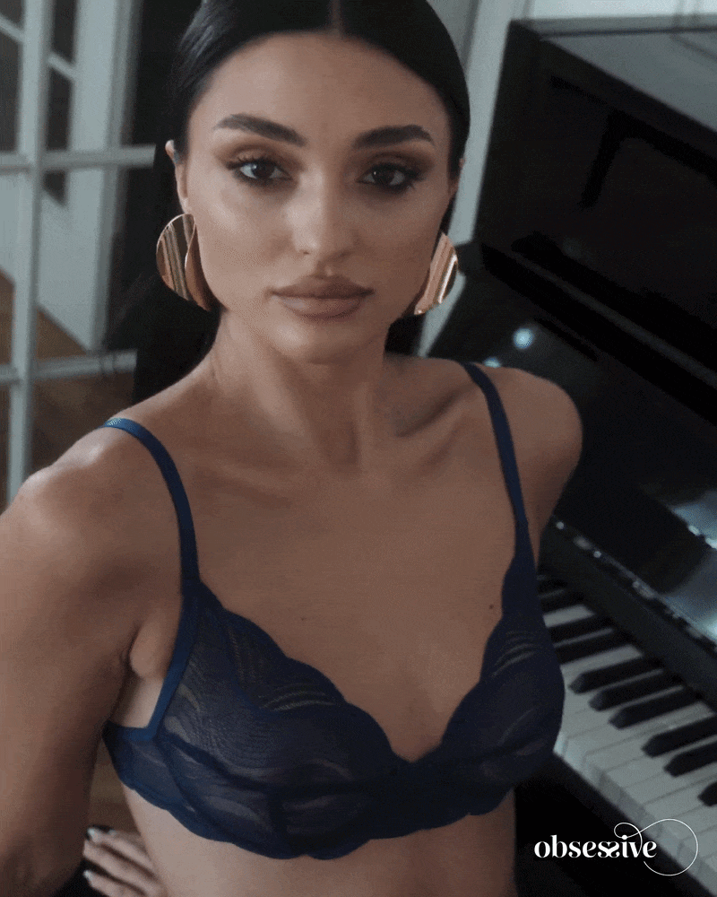 Obsessive - Nightly Lingerie Set 3-pcs - Blue
