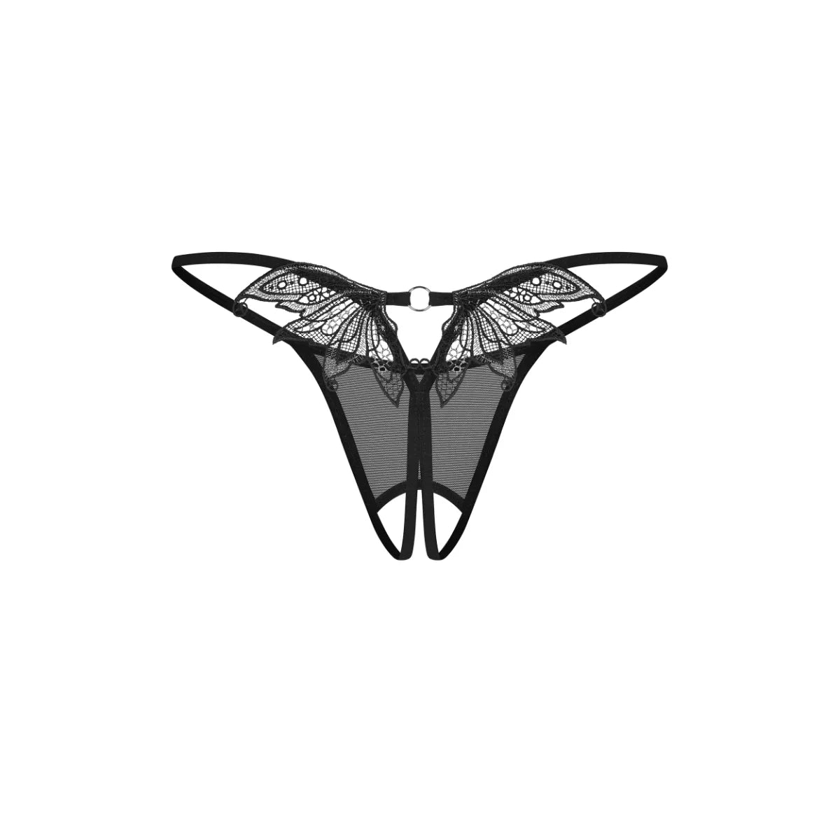Obsessive - Zaliya Crotchless Thong - Black