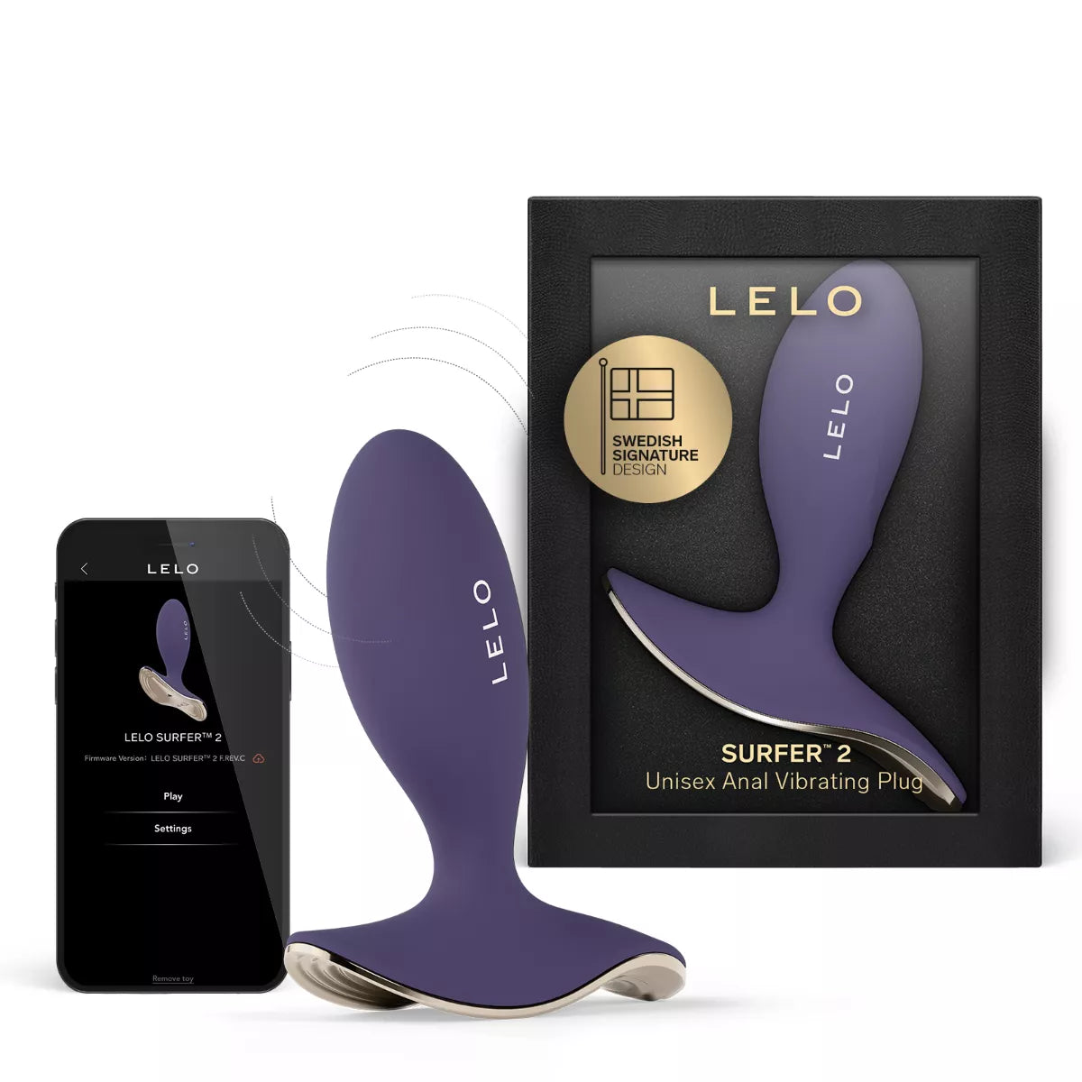 LELO Surfer 2 Vibrating Anal Plug Cyber Purple