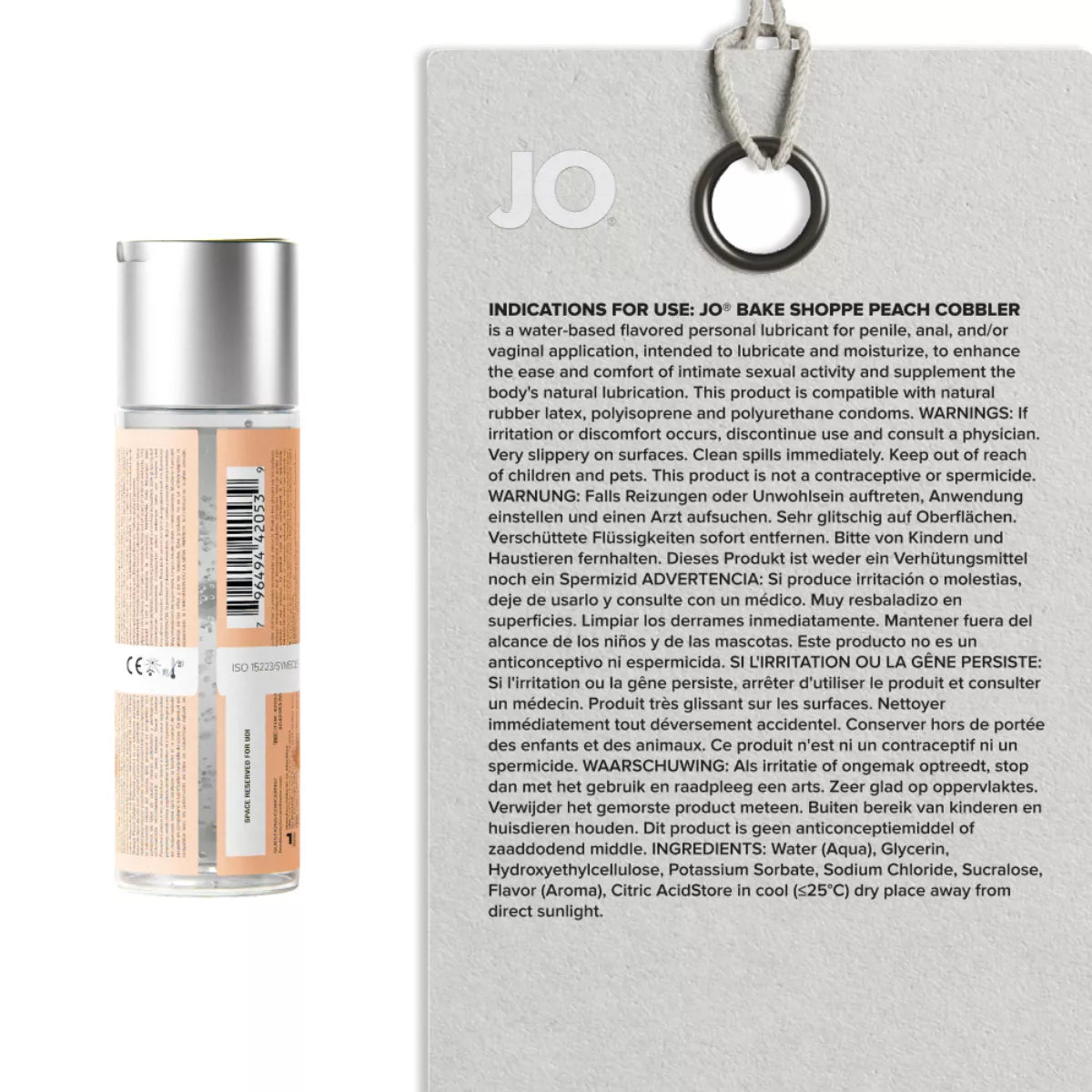 JO - Lubrificante com aroma a Pêssego Peach Cobbler - 60ml