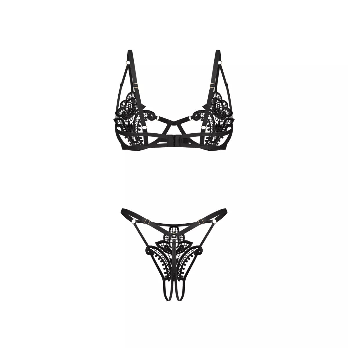 Obsessive - Luise Sublim 2-pcs Set - Black