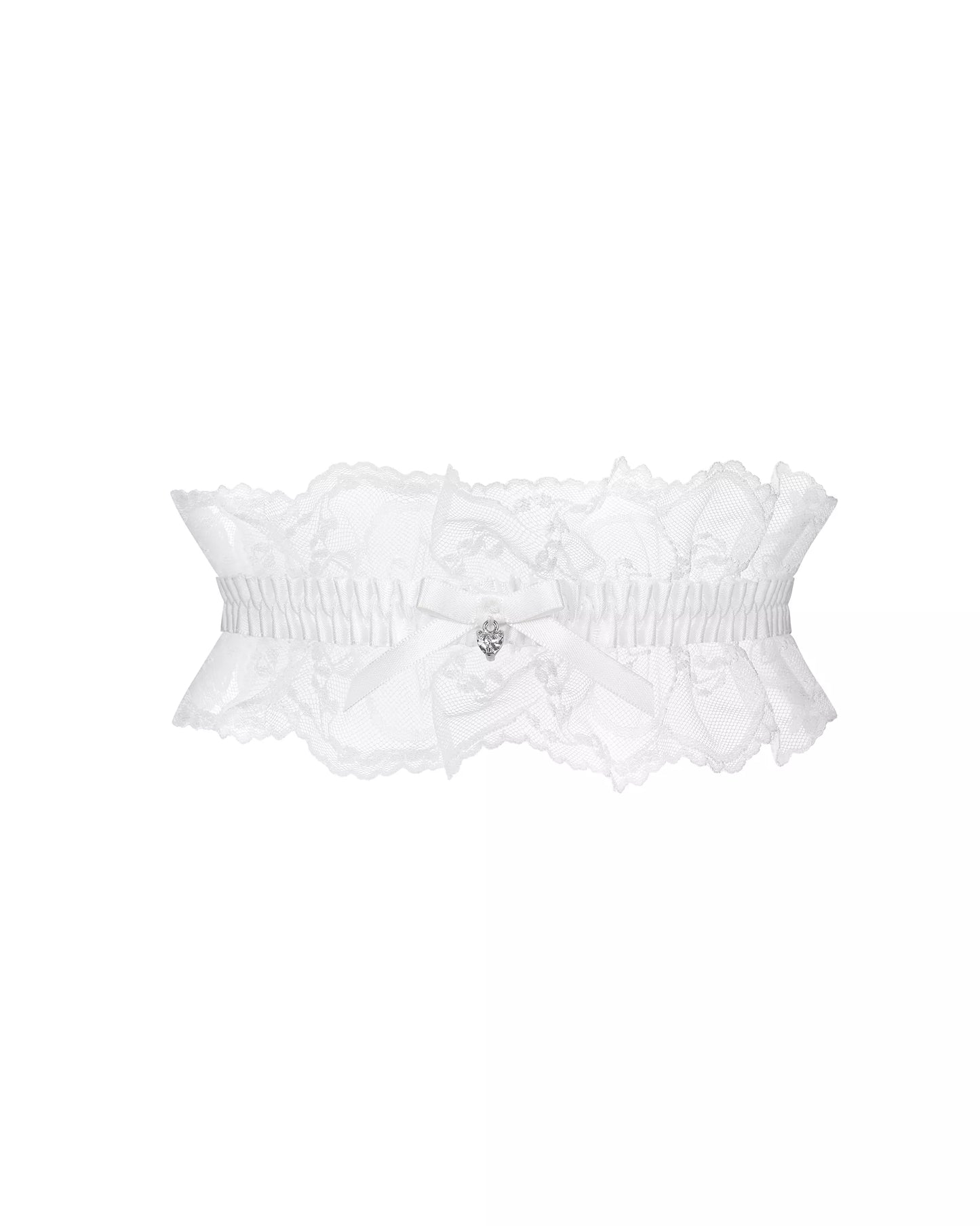 Obsessive - Weddya Garter - White