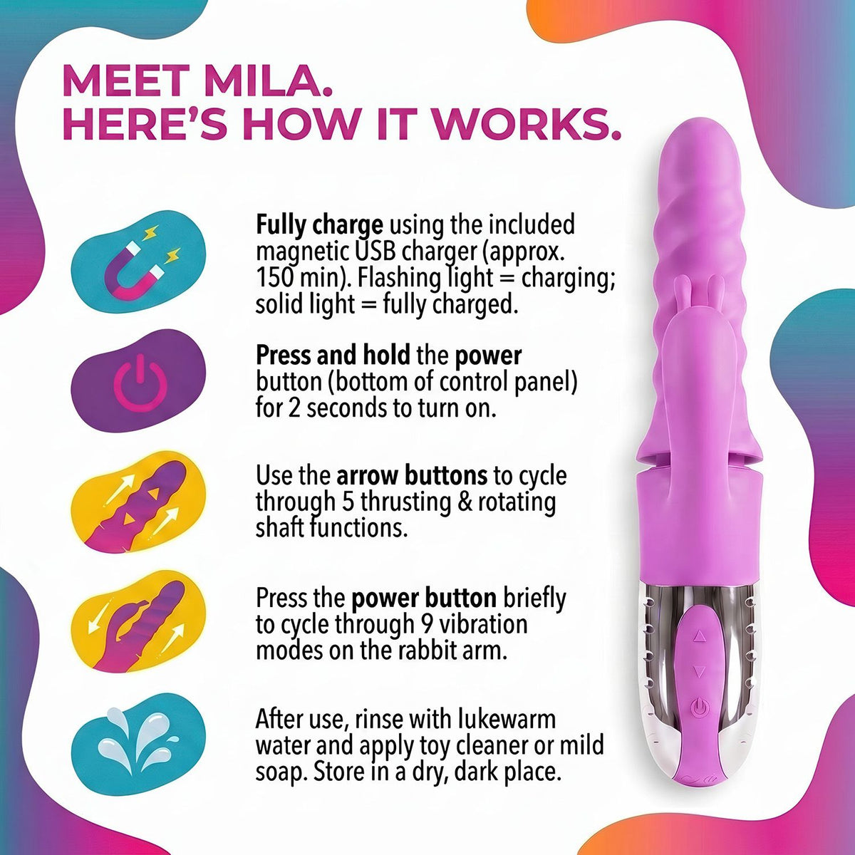 Good Vibes Only - 360° Rotating Thrusting Vibrator - Pink