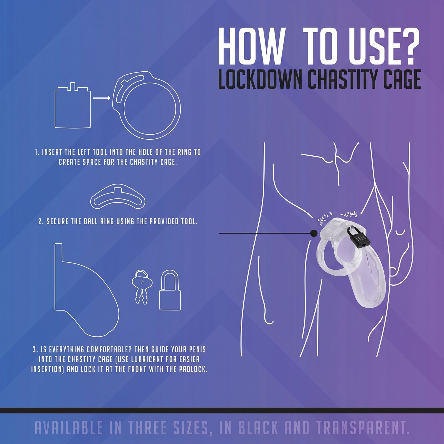 Chastity Cage Clear Medium | Lockdown