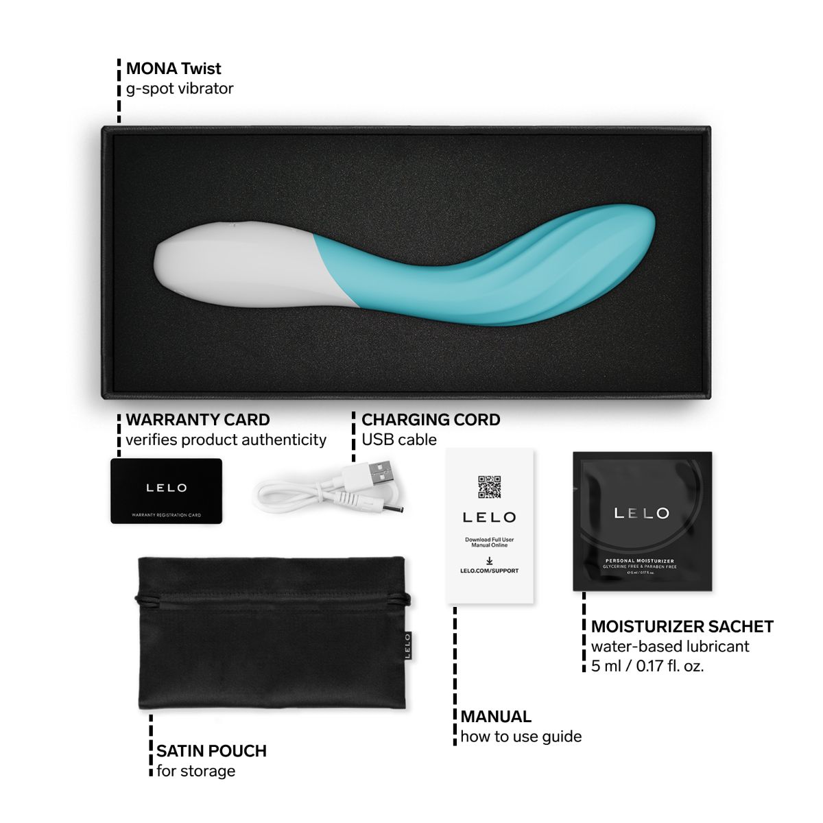 LELO - MONA Twist G - Spot Vibrator - Aqua