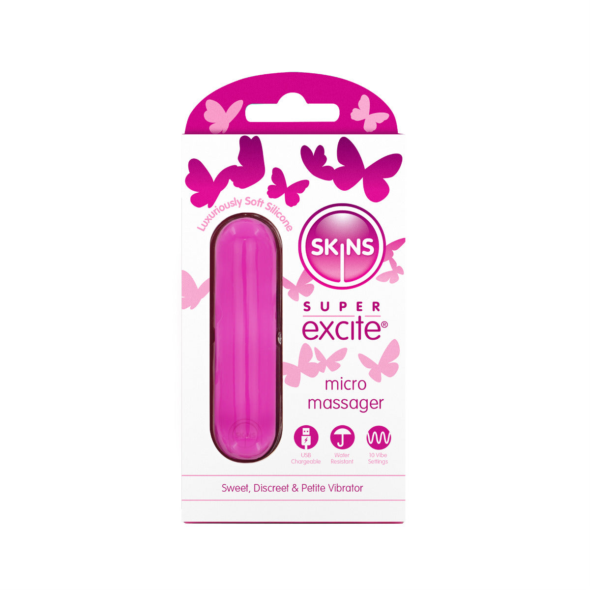 Super Excite Rechargeable Pink Bullet 10 Functions | Skins