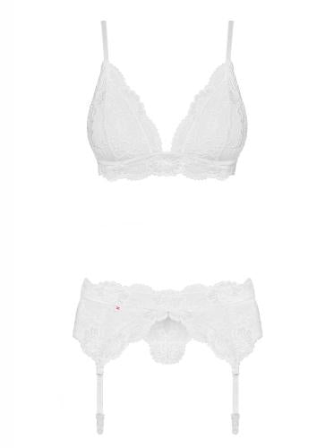3-Piece Lace Garter Set - White | Obsessive — White