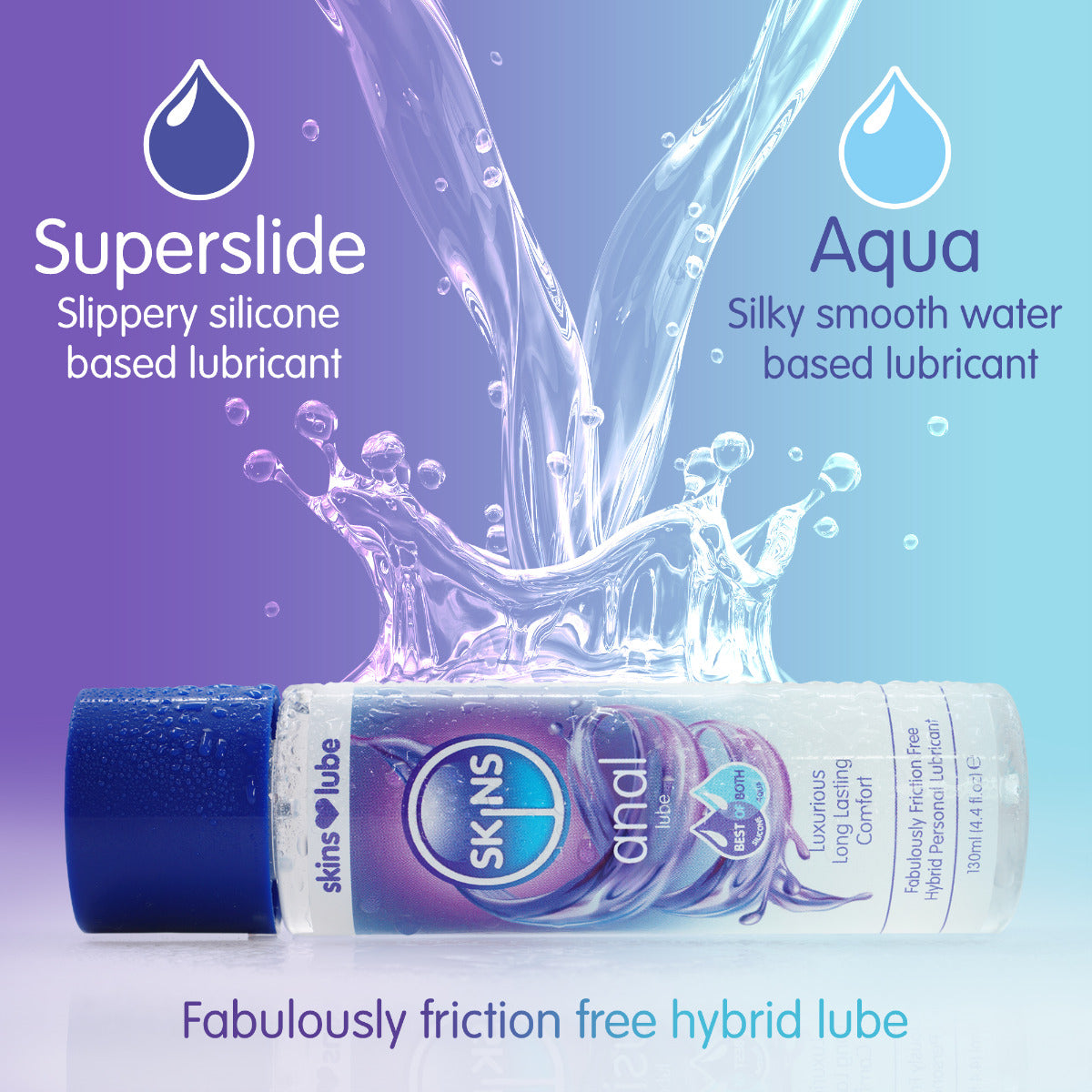 Anal Hybrid Silicone and Water Based Lubricant 4.4 fl oz | Skins