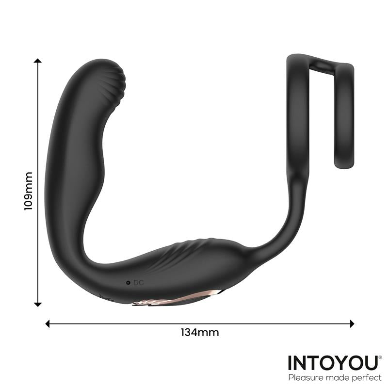 Bruce 360° Prostate Massager with Double Cock Ring | Intoyou