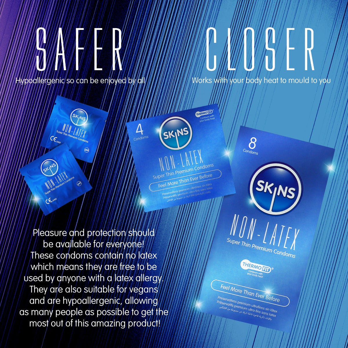 Condoms Non-Latex 4 Pack | Skins