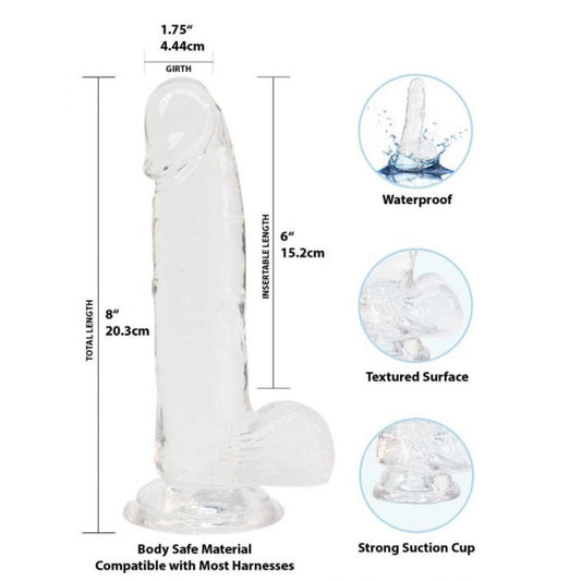 Crystal Addiction - Transparent Dildo - 19 cm