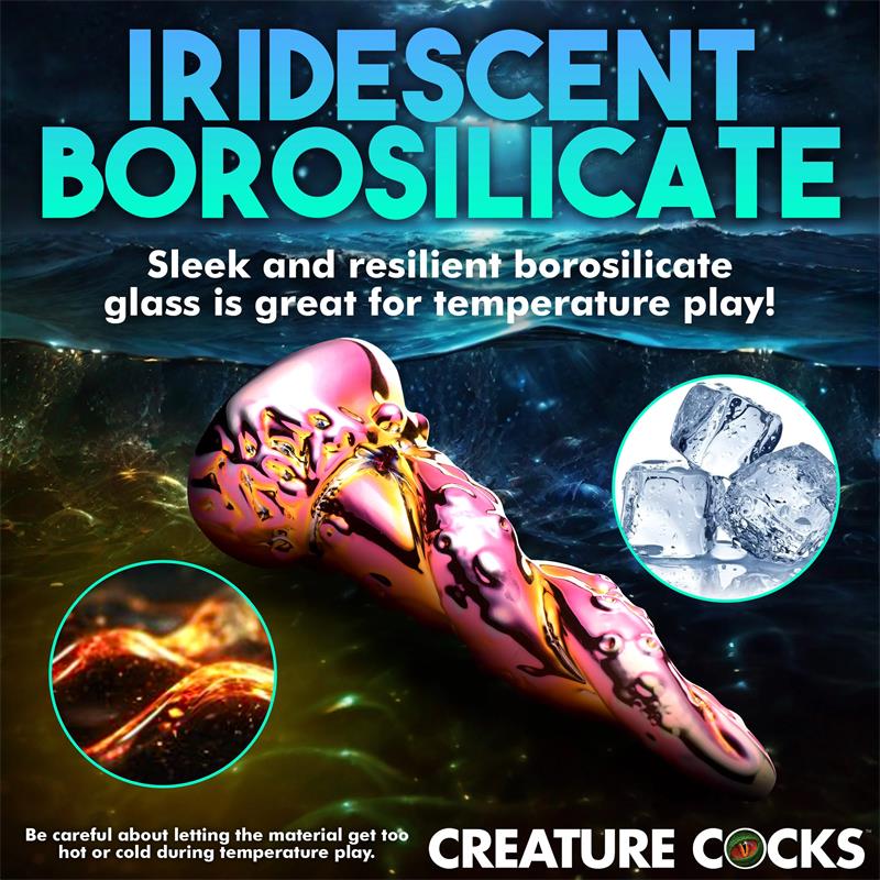 Enchanting Rainbow Glass Dildo Yellow & 6.3 Inch (16 cm) | Creature Cocks