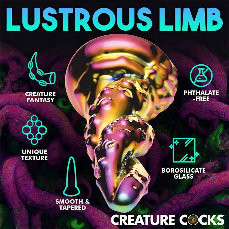 Enchanting Rainbow Glass Dildo Yellow & 6.3 Inch (16 cm) | Creature Cocks