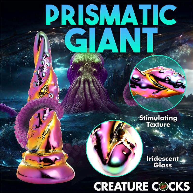 Enchanting Rainbow Glass Dildo Yellow & 6.3 Inch (16 cm) | Creature Cocks
