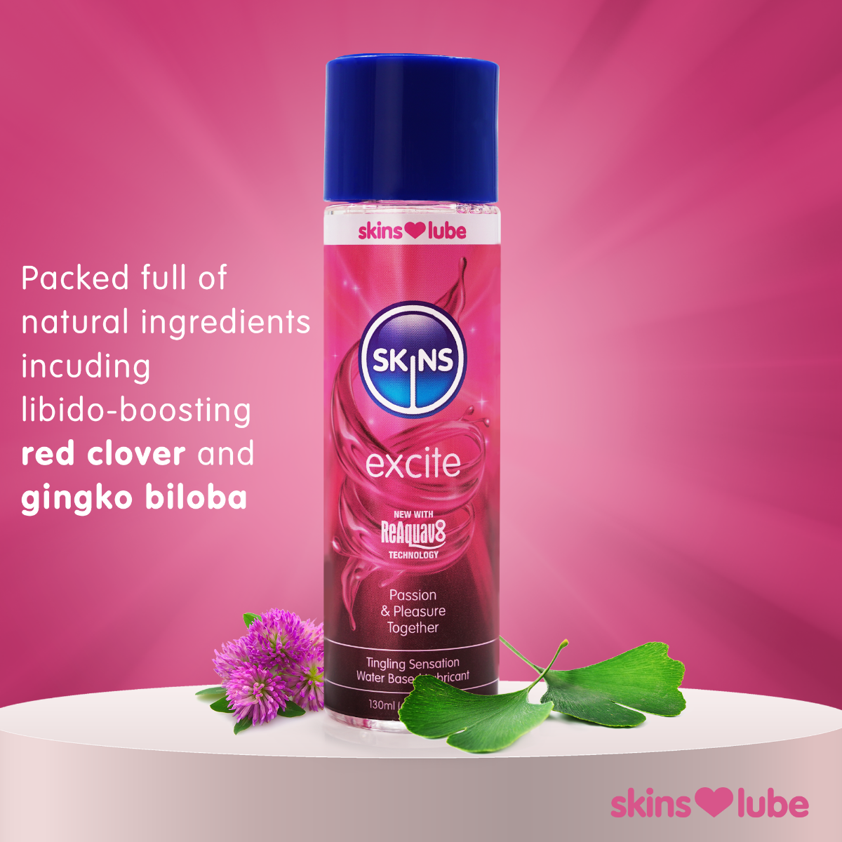 Excite Tingling Water Based Lubricant 4.4 fl oz (130ml) | Skins