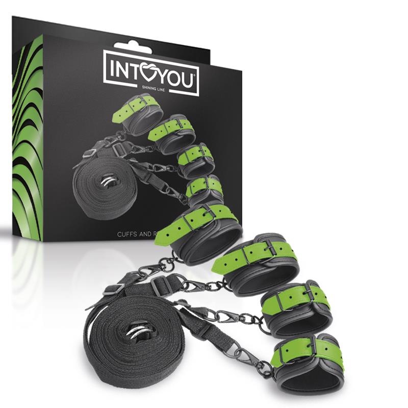Glow in the Dark Cuffs and Bed Restraint Set | Intoyou