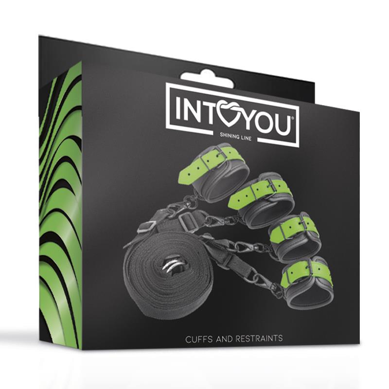 Glow in the Dark Cuffs and Bed Restraint Set | Intoyou