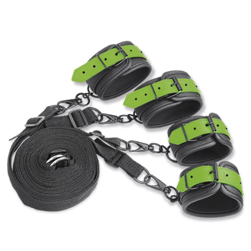 Glow in the Dark Cuffs and Bed Restraint Set | Intoyou
