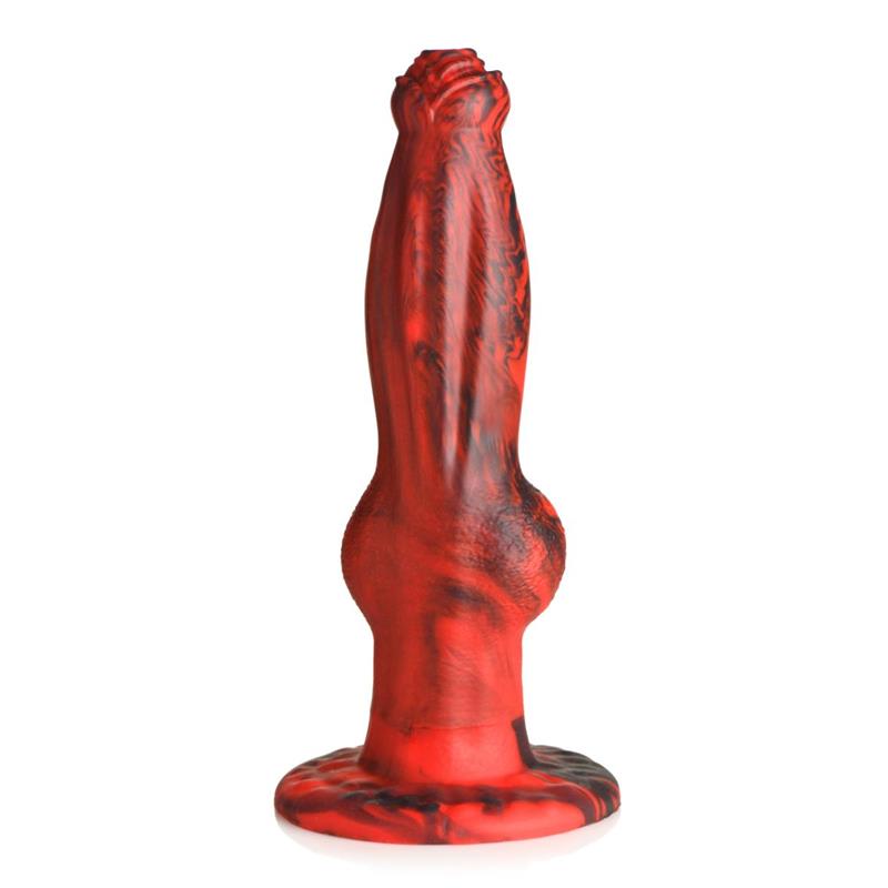 XR Brands Hel-Wolf Thrusting & Vibrating Dildo with Remote 8.7 Inch (22.1 cm) | Creature Cocks