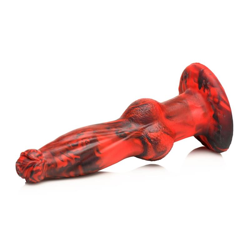 XR Brands Hel-Wolf Thrusting & Vibrating Dildo with Remote 8.7 Inch (22.1 cm) | Creature Cocks