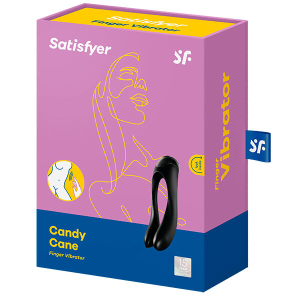 Satisfyer - Candy Cane Finger Vibrator Black – Mini Finger Vibrator