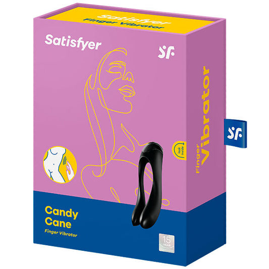 Satisfyer - Candy Cane Finger Vibrator Black – Mini Finger Vibrator