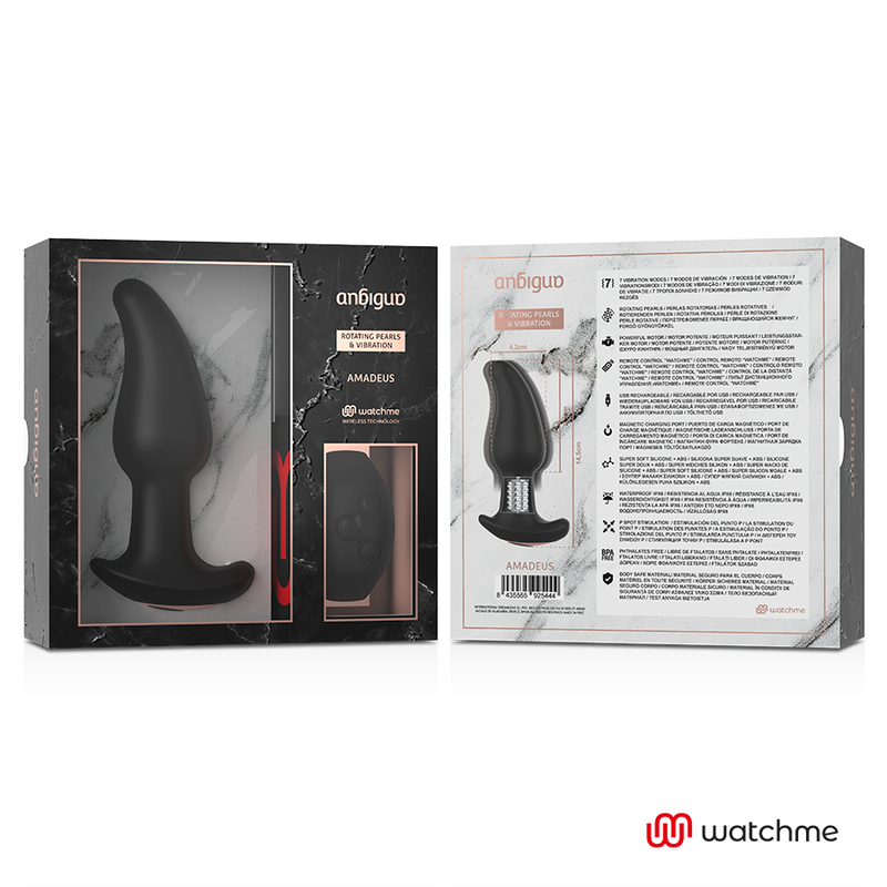 Anbiguo - Watchme Remote Control Anal Plug Vibrator with Rotation of Amadeus Pearls – Vibrating Butt Plug