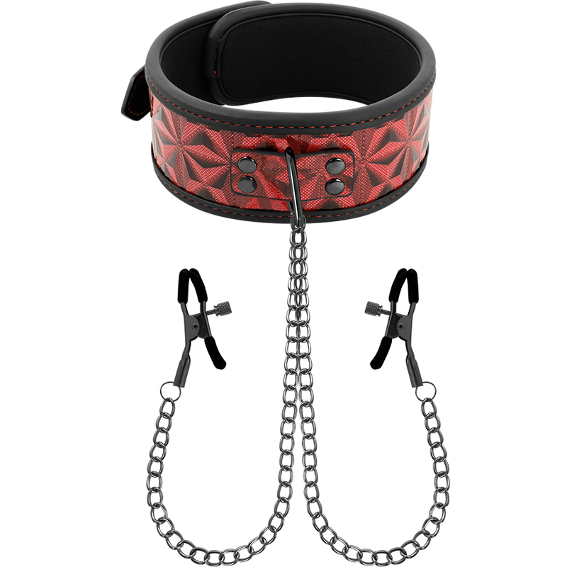 Collar with Nipple Clamps | Begme — Red