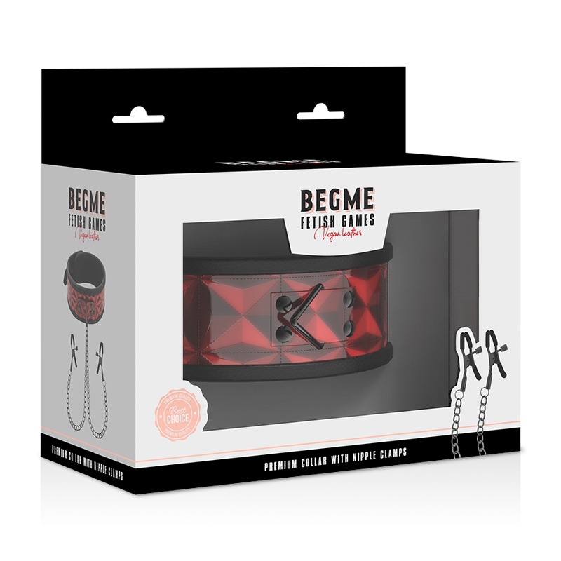 Collar with Nipple Clamps | Begme — Red