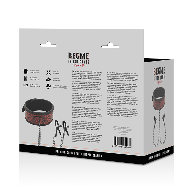 Collar with Nipple Clamps | Begme — Red