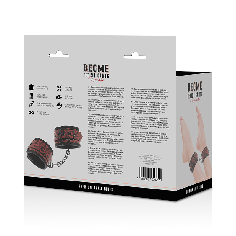 Premium Ankle Cuffs with Neoprene Lining | Begme — Red