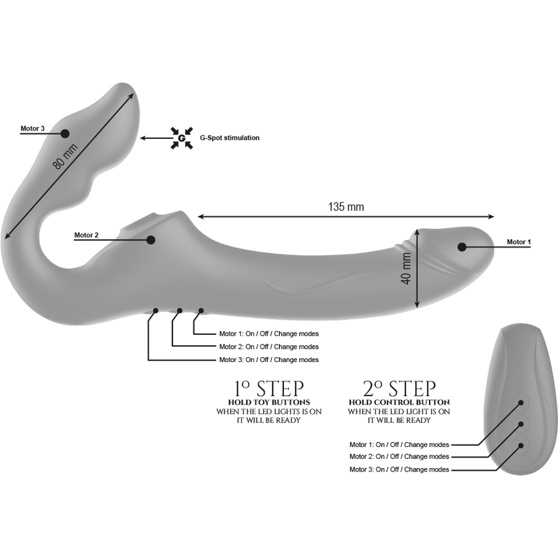Ibiza - Remote Control Strapless Vibrator 3 Motors 1000 Combinations. – Remote Control Vibrator