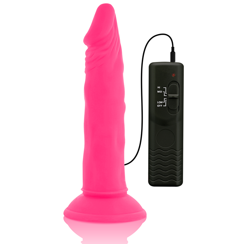 Flexible Vibrating Dildo 9.1 Inch (23 cm) | Diversia — Pink