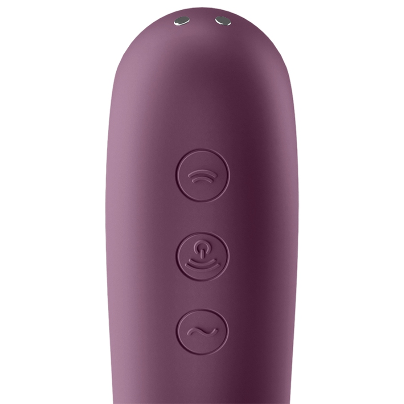 Satisfyer - Dual Kiss Air Pulse Vibrator Wine Red – Clitoral Suction Toy