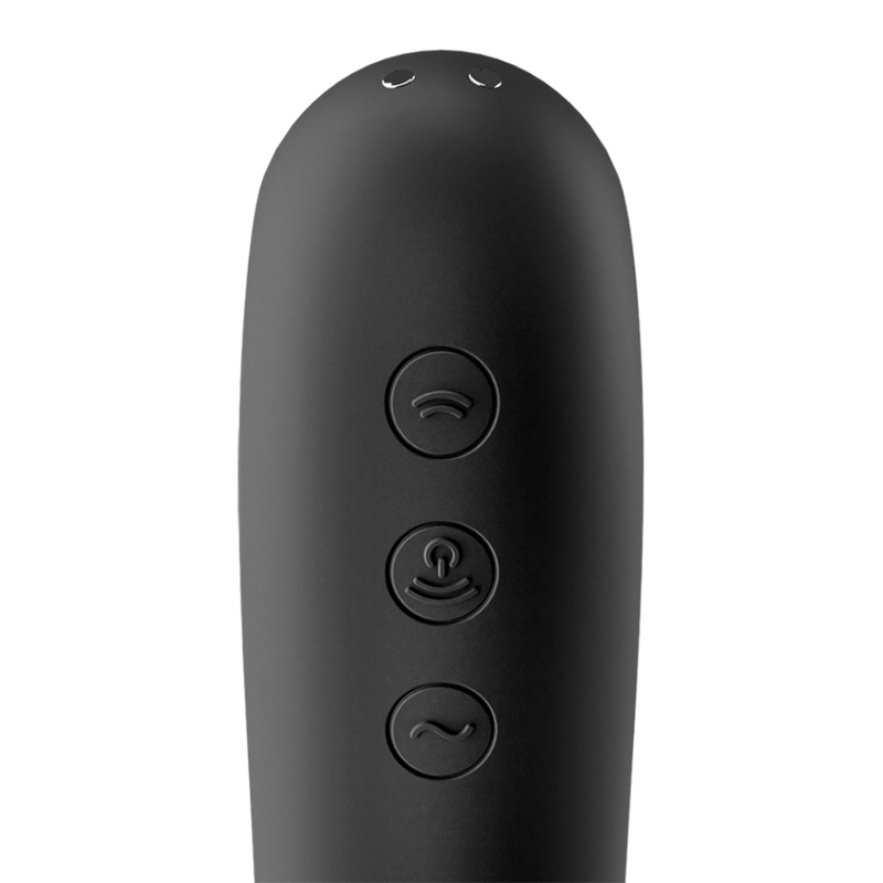 Satisfyer - Dual Kiss Air Pulse Vibrator Black – Clitoral Suction Toy