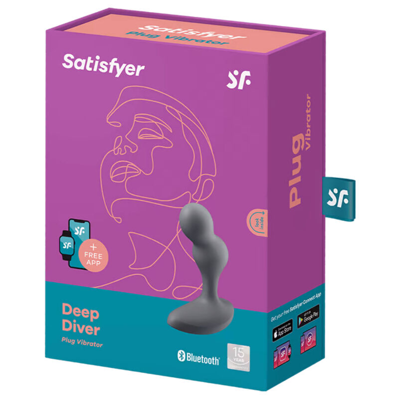 Satisfyer - Deep Diver Vibrating Plug App Grey – Vibrator
