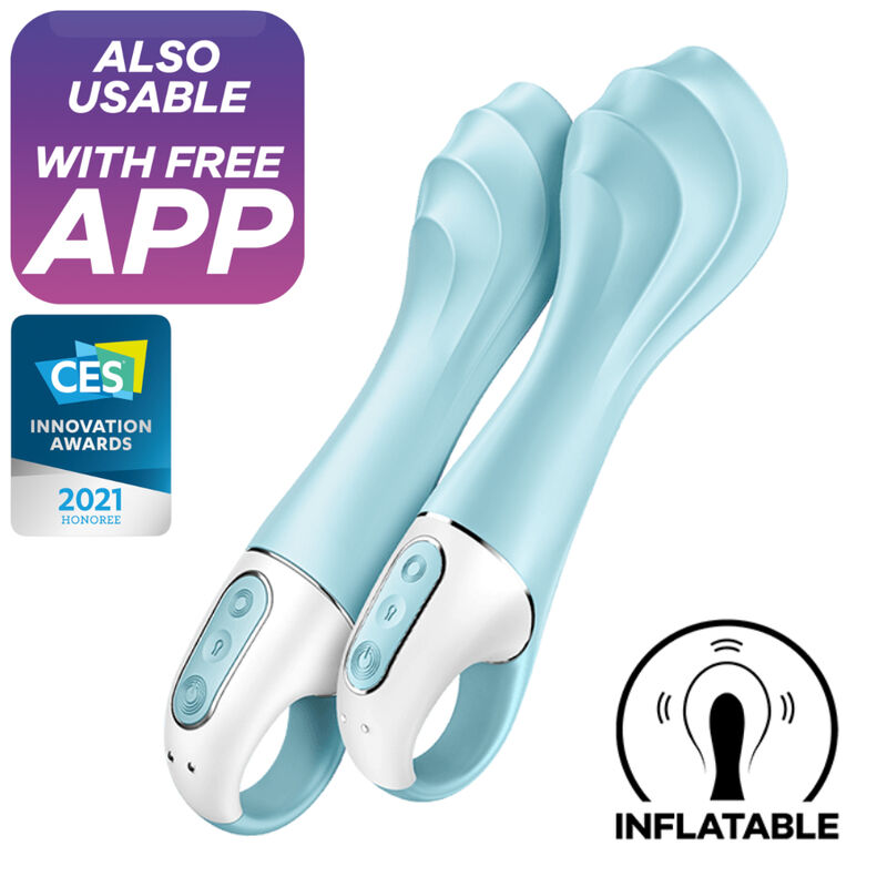 Satisfyer - Air Pump Vibrator 5+ Inflatable G-Spot Vibrator App Blue – G Spot Vibrator