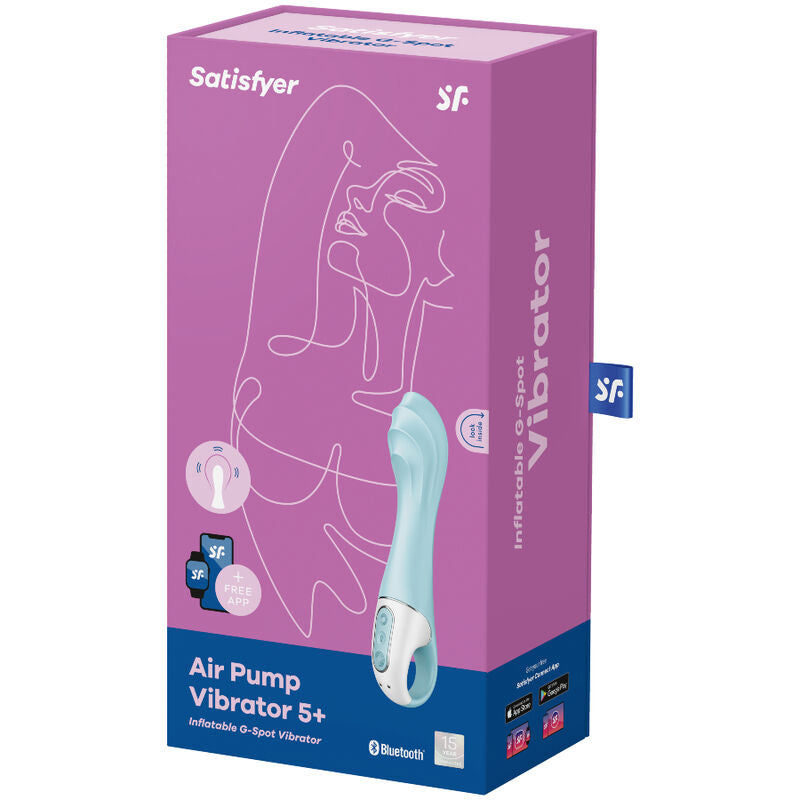 Satisfyer - Air Pump Vibrator 5+ Inflatable G-Spot Vibrator App Blue – G Spot Vibrator
