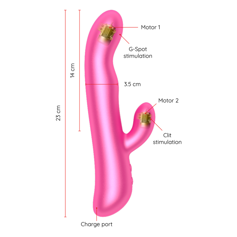Oninder - Oslo Vibration & Rotation Pink - Free App – Vibrator