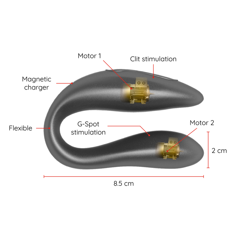 Oninder - Lisboa Black g-Point & Clitoris Stimulator - Free App – Clitoris Stimulator for Couples