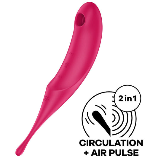 Satisfyer - Twirling Pro Air Pulse Stimulator & Vibrator Red – Clitoral Suction Toy