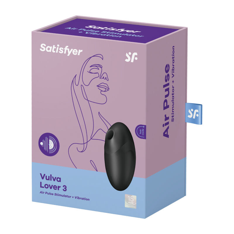 Satisfyer - Vulva Lover 3 Air Pulse Stimulator & Vibrator Black – Clitoral Suction Toy