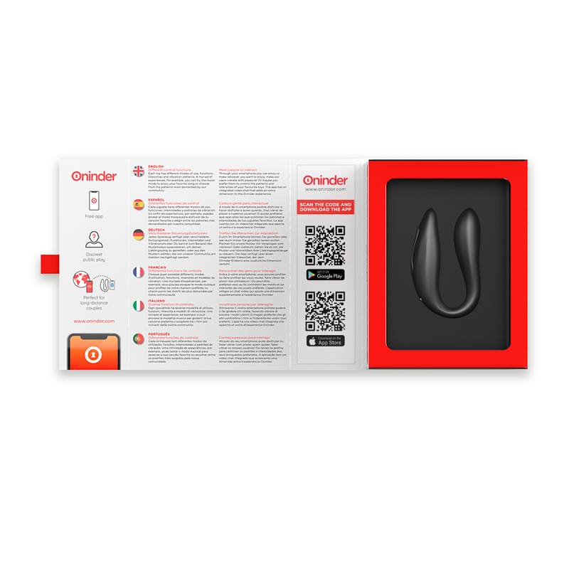 Oninder - Lisboa Black g-Point & Clitoris Stimulator - Free App – Clitoris Stimulator for Couples