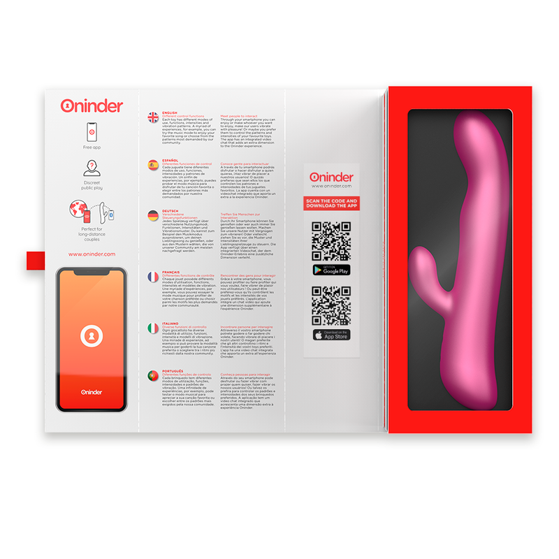Oninder - Oslo Vibration & Rotation Pink - Free App – Vibrator
