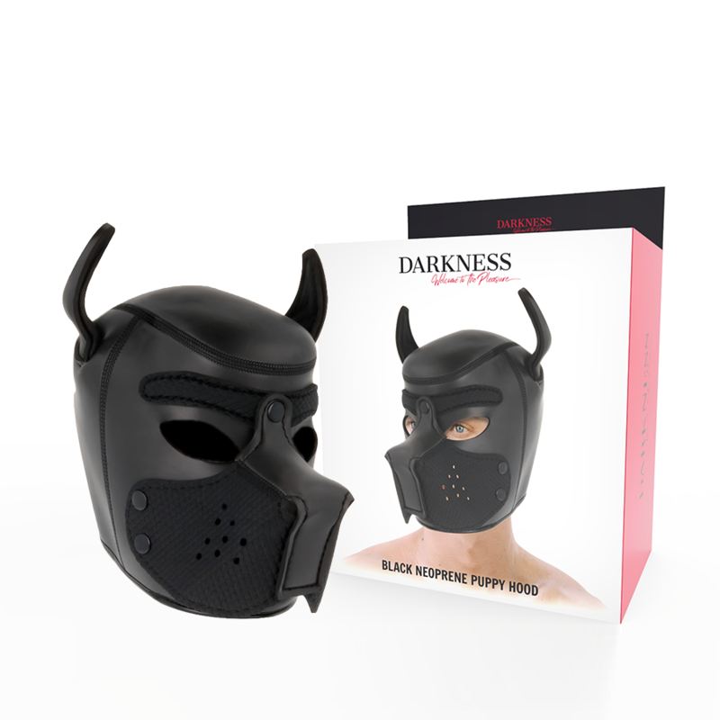 Neoprene Dog Mask with Removable Muzzle | Darkness — L