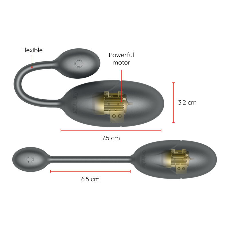 Oninder - Tokyo Vibrating Egg Black 7.5 X 3.2 cm Free App – Egg Vibrator